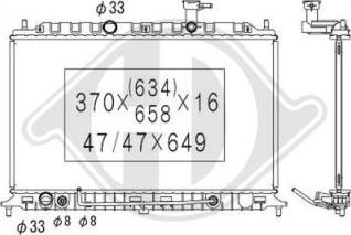 Diederichs DCM3805 - Radiator, engine cooling autospares.lv