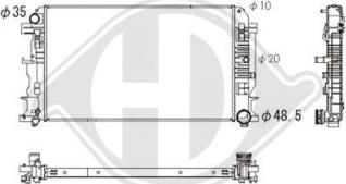 Diederichs DCM3870 - Radiator, engine cooling autospares.lv