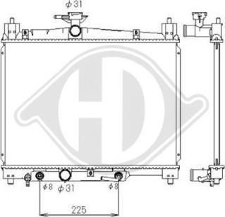 Diederichs DCM3303 - Radiator, engine cooling autospares.lv