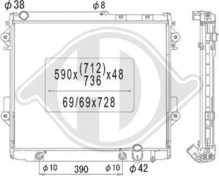 Diederichs DCM3319 - Radiator, engine cooling autospares.lv