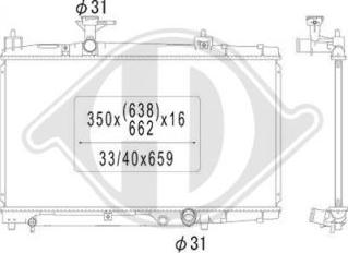 Diederichs DCM3243 - Radiator, engine cooling autospares.lv