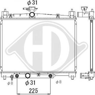 Diederichs DCM3219 - Radiator, engine cooling autospares.lv