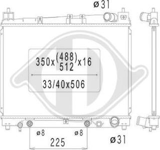 Diederichs DCM3214 - Radiator, engine cooling autospares.lv