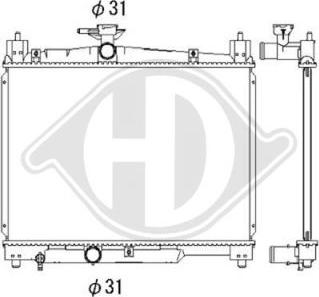 Diederichs DCM3210 - Radiator, engine cooling autospares.lv