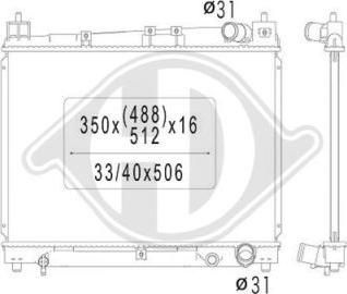 Diederichs DCM3213 - Radiator, engine cooling autospares.lv