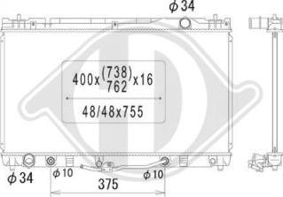 Diederichs DCM3233 - Radiator, engine cooling autospares.lv