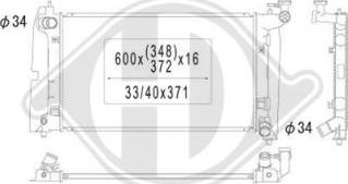 Diederichs DCM3220 - Radiator, engine cooling autospares.lv