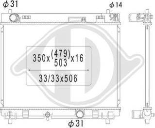 Diederichs DCM3270 - Radiator, engine cooling autospares.lv