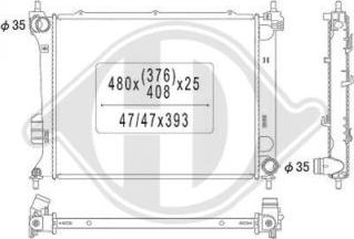 Diederichs DCM3730 - Radiator, engine cooling autospares.lv