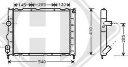 Diederichs DCM2905 - Radiator, engine cooling autospares.lv