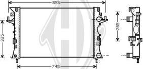 Diederichs DCM2915 - Radiator, engine cooling autospares.lv