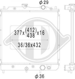 Diederichs DCM2457 - Radiator, engine cooling autospares.lv