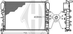 Diederichs DCM2406 - Radiator, engine cooling autospares.lv