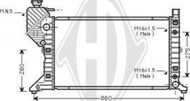 Diederichs DCM2408 - Radiator, engine cooling autospares.lv