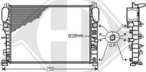 Diederichs DCM2407 - Radiator, engine cooling autospares.lv