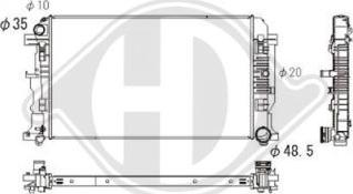 Diederichs DCM2419 - Radiator, engine cooling autospares.lv