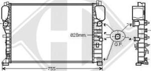 Diederichs DCM2416 - Radiator, engine cooling autospares.lv