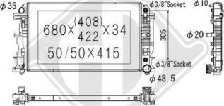 Diederichs DCM2417 - Radiator, engine cooling autospares.lv