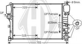 Diederichs DCM2435 - Radiator, engine cooling autospares.lv