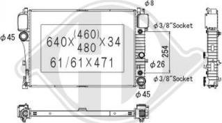 Diederichs DCM2420 - Radiator, engine cooling autospares.lv