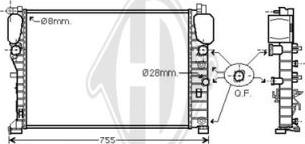 Diederichs DCM2421 - Radiator, engine cooling autospares.lv