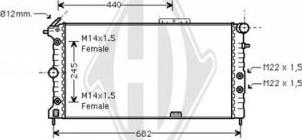 Diederichs DCM2591 - Radiator, engine cooling autospares.lv