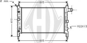 Diederichs DCM2554 - Radiator, engine cooling autospares.lv