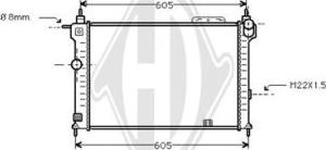 Diederichs DCM2556 - Radiator, engine cooling autospares.lv