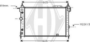 Diederichs DCM2557 - Radiator, engine cooling autospares.lv