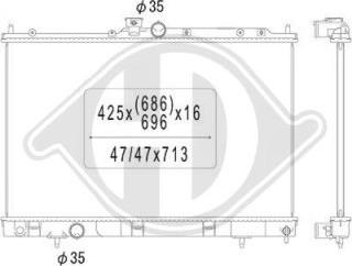 Diederichs DCM2513 - Radiator, engine cooling autospares.lv