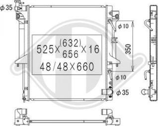 Diederichs DCM2530 - Radiator, engine cooling autospares.lv