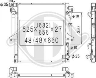 Diederichs DCM2531 - Radiator, engine cooling autospares.lv