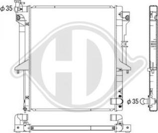 Diederichs DCM2529 - Radiator, engine cooling autospares.lv