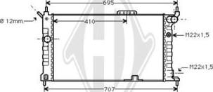 Diederichs DCM2575 - Radiator, engine cooling autospares.lv