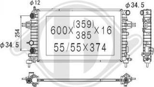 Diederichs DCM2659 - Radiator, engine cooling autospares.lv