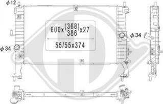 Diederichs DCM2656 - Radiator, engine cooling autospares.lv