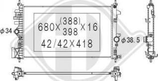 Diederichs DCM2686 - Radiator, engine cooling autospares.lv