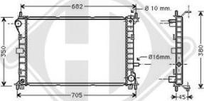 Diederichs DCM2065 - Radiator, engine cooling autospares.lv