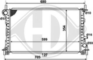 Diederichs DCM2085 - Radiator, engine cooling autospares.lv