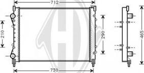 Diederichs DCM2891 - Radiator, engine cooling autospares.lv