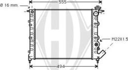 Diederichs DCM2850 - Radiator, engine cooling autospares.lv