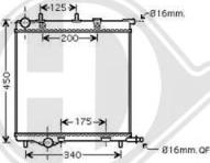 Diederichs DCM2804 - Radiator, engine cooling autospares.lv