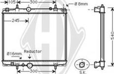 Diederichs DCM2800 - Radiator, engine cooling autospares.lv