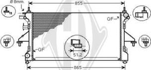 Diederichs DCM2813 - Radiator, engine cooling autospares.lv