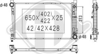 Diederichs DCM2386 - Radiator, engine cooling autospares.lv