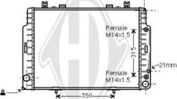 Diederichs DCM2338 - Radiator, engine cooling autospares.lv