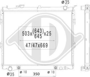 Diederichs DCM2264 - Radiator, engine cooling autospares.lv