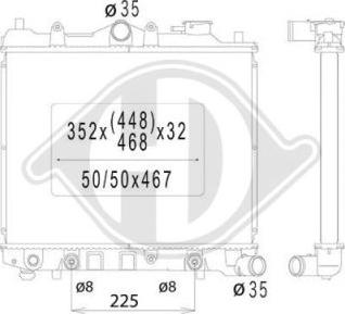 Diederichs DCM2214 - Radiator, engine cooling autospares.lv