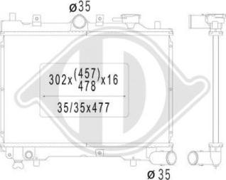 Diederichs DCM2210 - Radiator, engine cooling autospares.lv