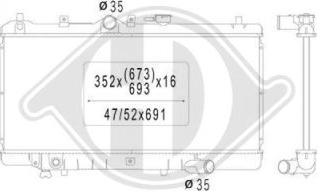 Diederichs DCM2211 - Radiator, engine cooling autospares.lv